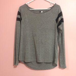 Grey and black top